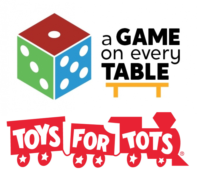 Toys for Tots and Game on Every Table logo