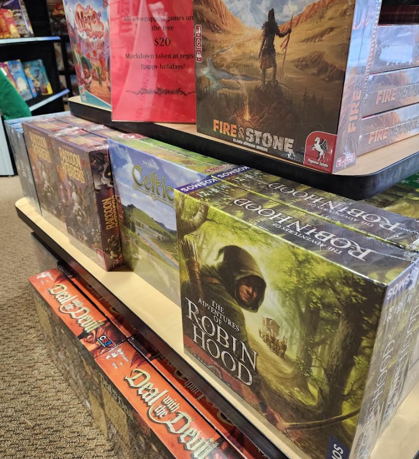 Photo of a sign advertising $20 board game sale
