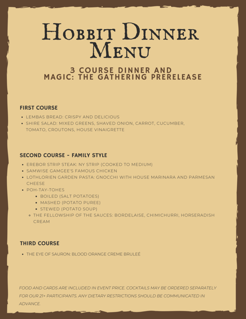 The Hobbit – Dinner at Bilbo’s & Prerelease